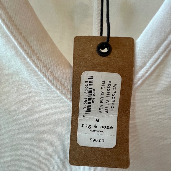 Rag & Bone Tee - The Slub Tee, Medium V-Neck in White, NWT - Picture 5 of 9
